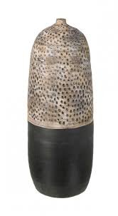 5011745894774 Kelmscott Vase Blk/Nat H500X190Mm Cerm - Image 1