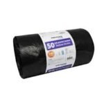 50Pk Bin Liners With Super Strong Drawstring