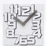 Hometime white MDF block mantel clock for minimalist living room and bedside tabletop décor in Lagos, Nigeria