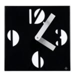 Hometime black and white MDF block mantel clock with minimalist design for office and home décor in Lagos, Nigeria