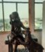 Juliana girl with dog on bench figurine resin decorative sculpture tabletop decor Lagos Nigeria