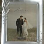 Amore Silver Plated Photo Frame With Hearts & Crystals 8X10