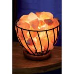 Himalayan Rock Salt Metal Basket Lamp