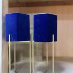 Dark Glam Navy Plant Pot On Metal Stand 33.5Cm Flower