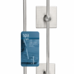 Sleek metal spa towel rail for bathroom organization and luxury towel storage in Lagos, Nigeria