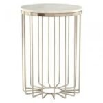 Templar Iron Side Table W/ White Marble 38