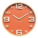 Vitus Orange Wood Large Numbers Wall Clock