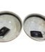 Cream natural marble decorative bowl with a bold black interior stripe for home styling in Lagos, Nigeria