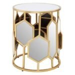 Rio Side Table Gold Finish Mirror Iron Side Table