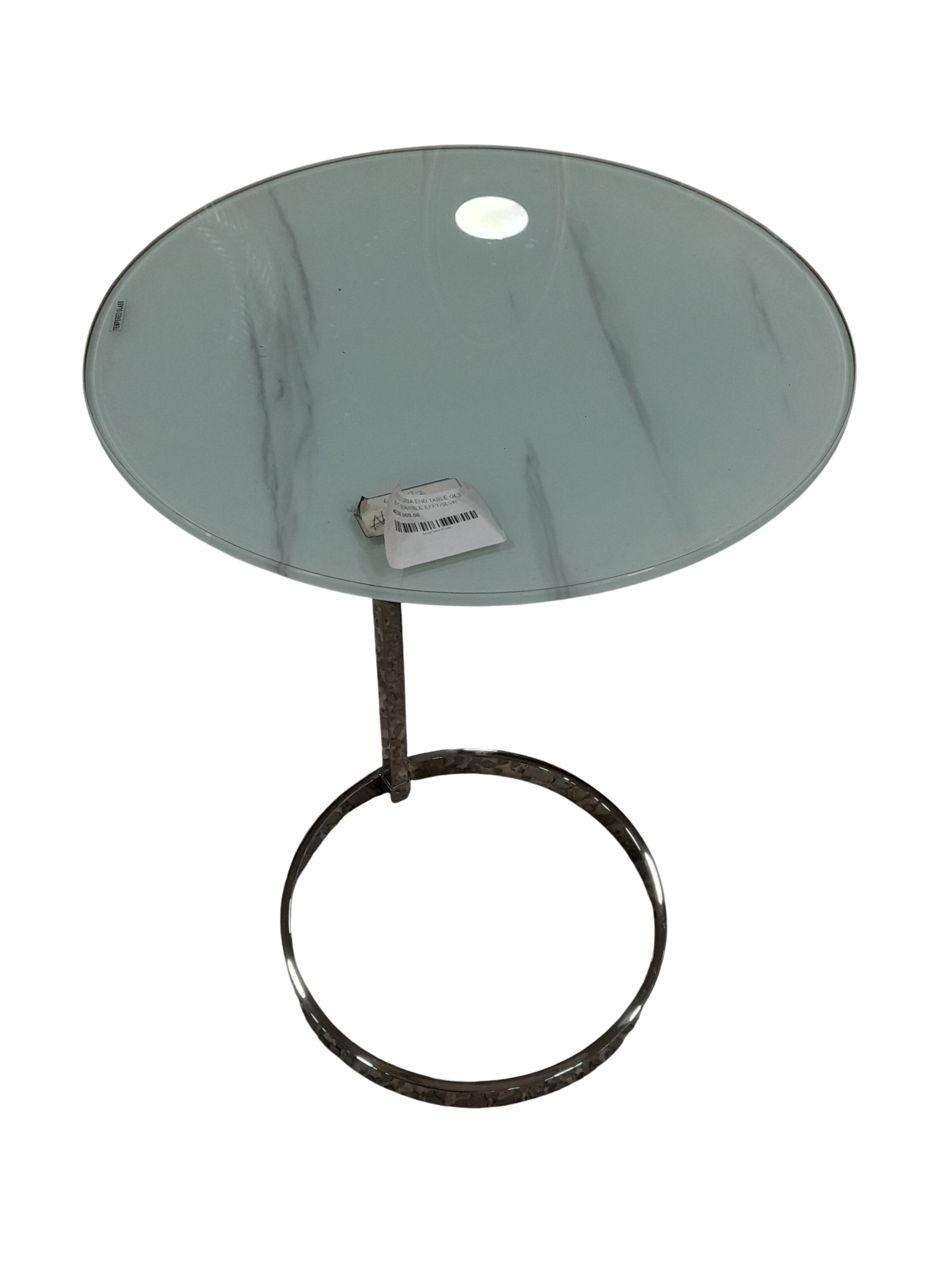 5018705476506 Oria End Table Gls Wht Marble - Image 1