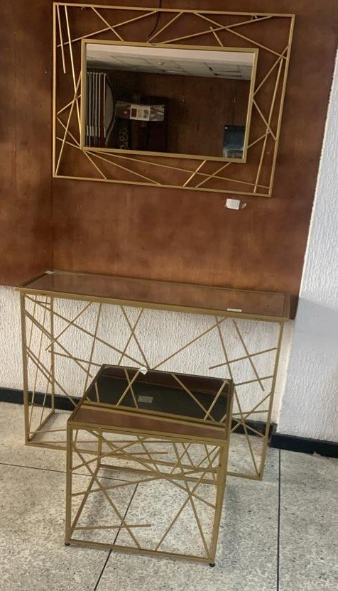 5018705495859 Farran 71X101.5Cm Wall Mirror Metal Gold - Image 1