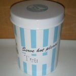 Tea Canister Blue Stripe 11 Dia X 13.5Cm