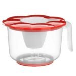 2Pc Measuring Bowl /Cup Set Red And White