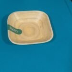 Spun Bamboo Square Small Bowl Turquise