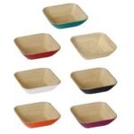 Spun Bamboo Square Salad Bowl Turquoise