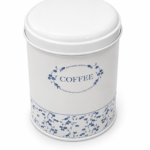 Blue Rose floral pattern ceramic coffee canister for airtight kitchen storage and countertop décor in Lagos, Nigeria
