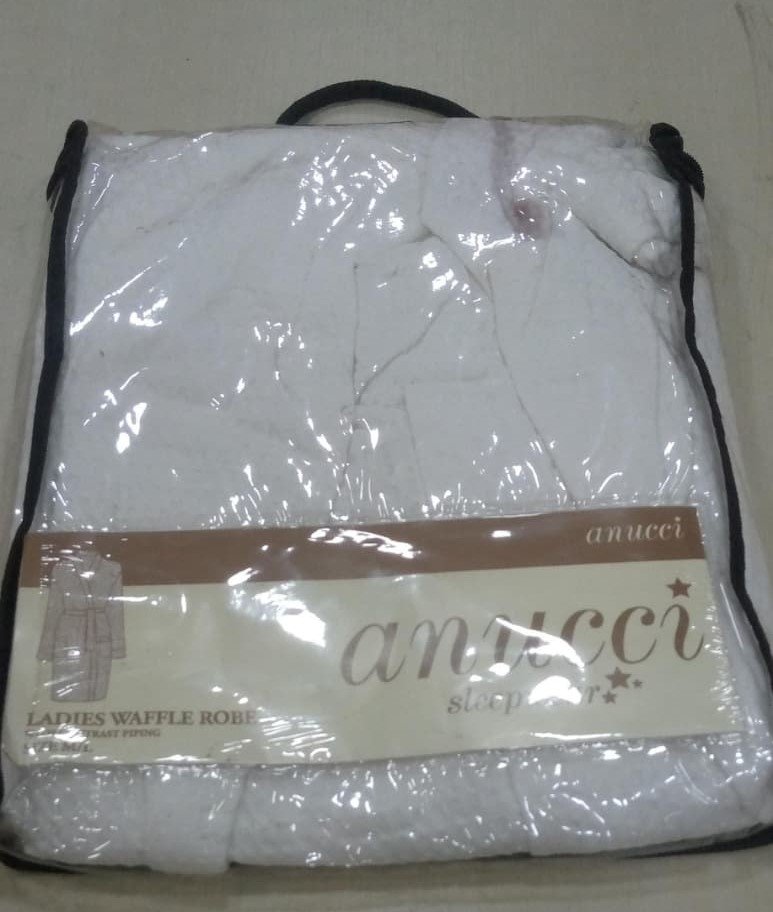 5020133195652 Ladies Waffle Bathrobe With Contrast Piping - Image 1