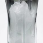 Sleek tall blue glass vase M5 (14cm) for luxury shelf and tabletop floral decoration in Lagos, Nigeria