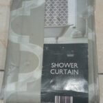 Shower Curtain Brown White