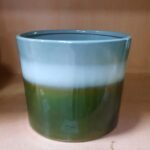 38Cm Green Planter W/Wood Base