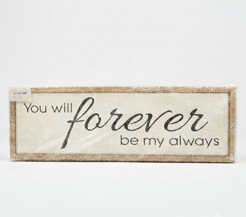 White 60cm wooden wall plaque with "You Will Forever Be My Always" in elegant black script, Lagos, Nigeria