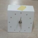 Clock- White Cube W/Gems 10Cm
