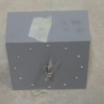 Clock- Grey Cube W/Gems 10Cm