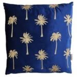 Emb Palm Trees Velv 45 X 45 Throw Pillow