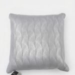 Silver foil throw pillow on grey fabric measuring 45 x 45cm, Lagos, Nigeria