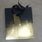 Black Gold Distressed Medium Gift Bag