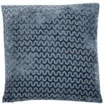 Cut Velvet Cushion Wave Blue 43 X 43