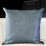 Cut Velvet Cushion Wave Blue 56 X 56
