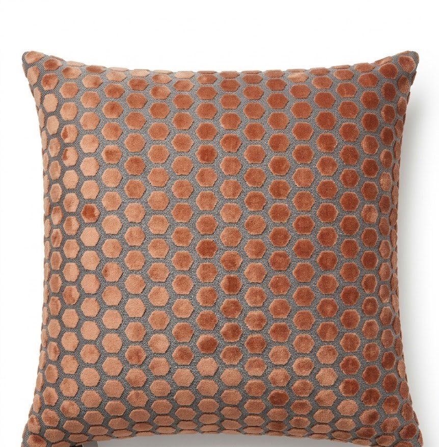 Tan hex cut velvet throw pillow Tan hex cut velvet throw pillow 56x56cm textured decorative cushion for sofa and home décor in Lagos, Nigeria