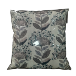 White Base With Blue Floral Emb 45 Throw Pillow