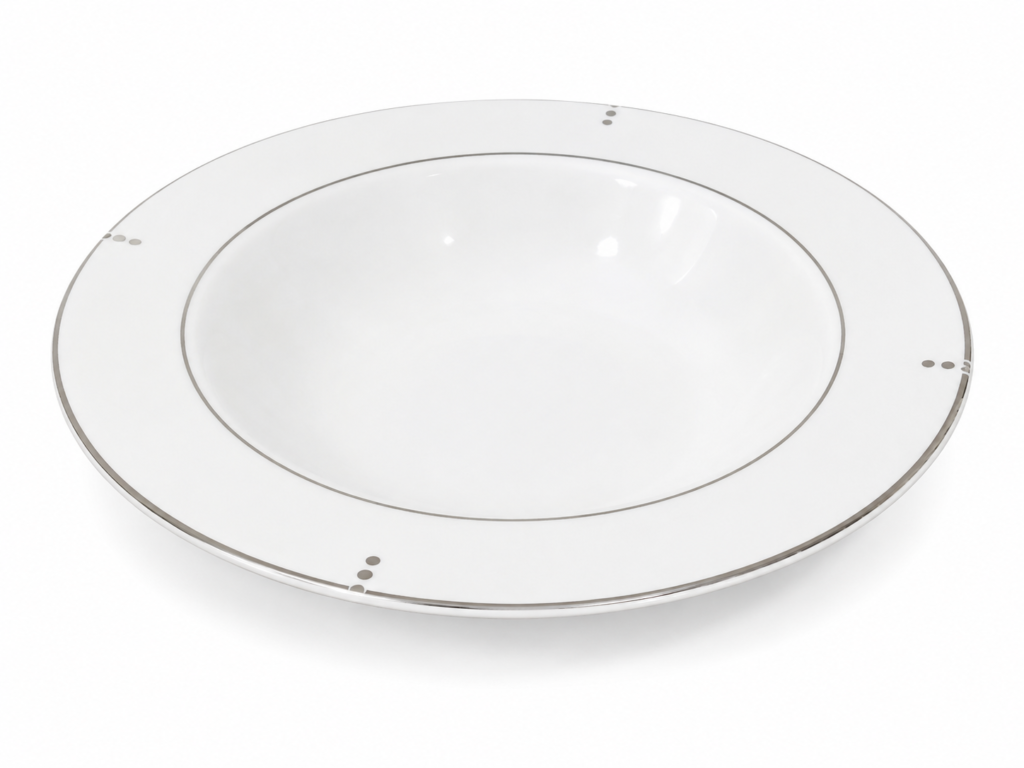 Cubiq 215mm rimmed soup plate ceramic dining plate for serving meals and soups, Lagos, Nigeria