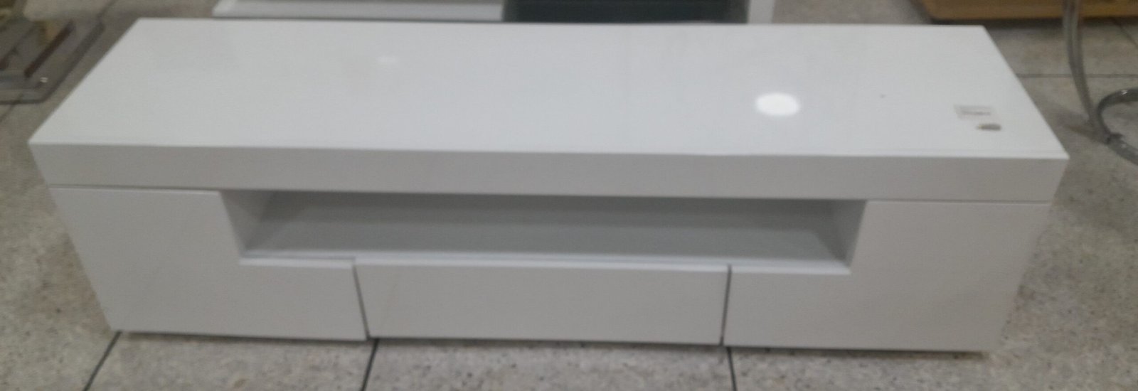 5036464053936 Milano Media Unit White High Gloss With Led Lights - Image 1