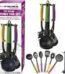 5 piece kitchen utensil set with spatula ladle spoon tools arranged on kitchen counter Lagos Nigeria
