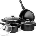 7Pcs N/S Carbon Steel Cookware Pot Set- Black