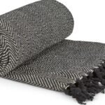 Herpingbone Throw Cover 90X100 Black