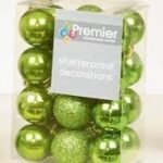 24X60Mm Apple Green Multi Finish Balls Christmas Ornament