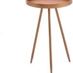 Rnd.Table With Brass Legs Sml.Copper