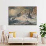 Glass Art Storm Waves Wall Art 100X120Cm