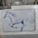 Glass Art White Running Horse Wall Art 50X70Cm