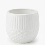 Minimalist 13.5cm white ceramic planter for indoor plants and modern home garden décor in Lagos, Nigeria