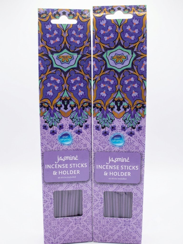 40-pack of jasmine scented incense sticks with a wooden holder for home fragrance in Lagos, Nigeria.