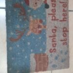 40 X 60Mm Snowman Door Mat Santa Please Stop Here