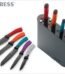 5-piece Progress knife set with vibrant multi-colored handles and black secure lock storage block in Lagos, Nigeria