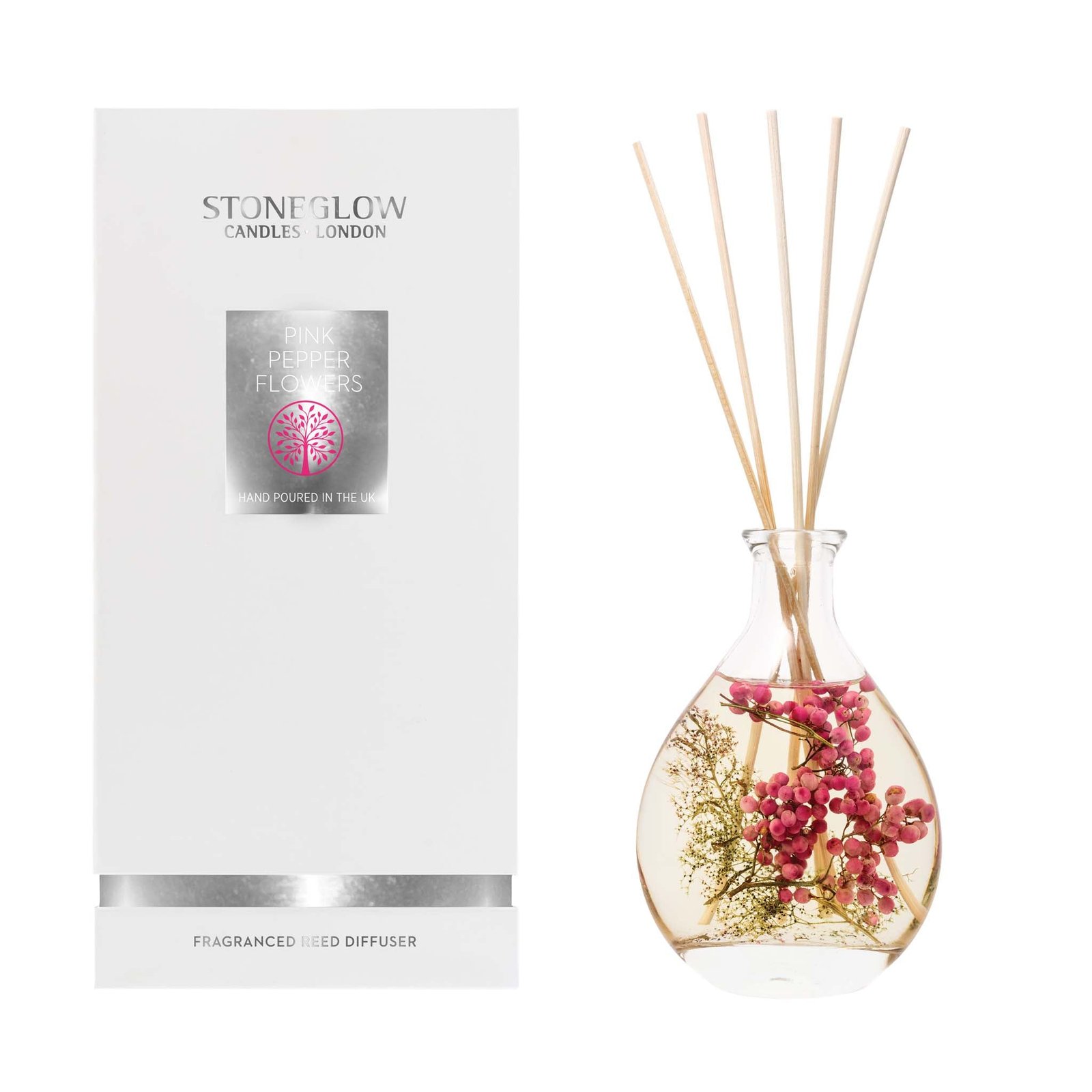 5055157351821 Natures Gift - Pink Pepper Flowers - Reed Diffuser 180Ml - Image 1