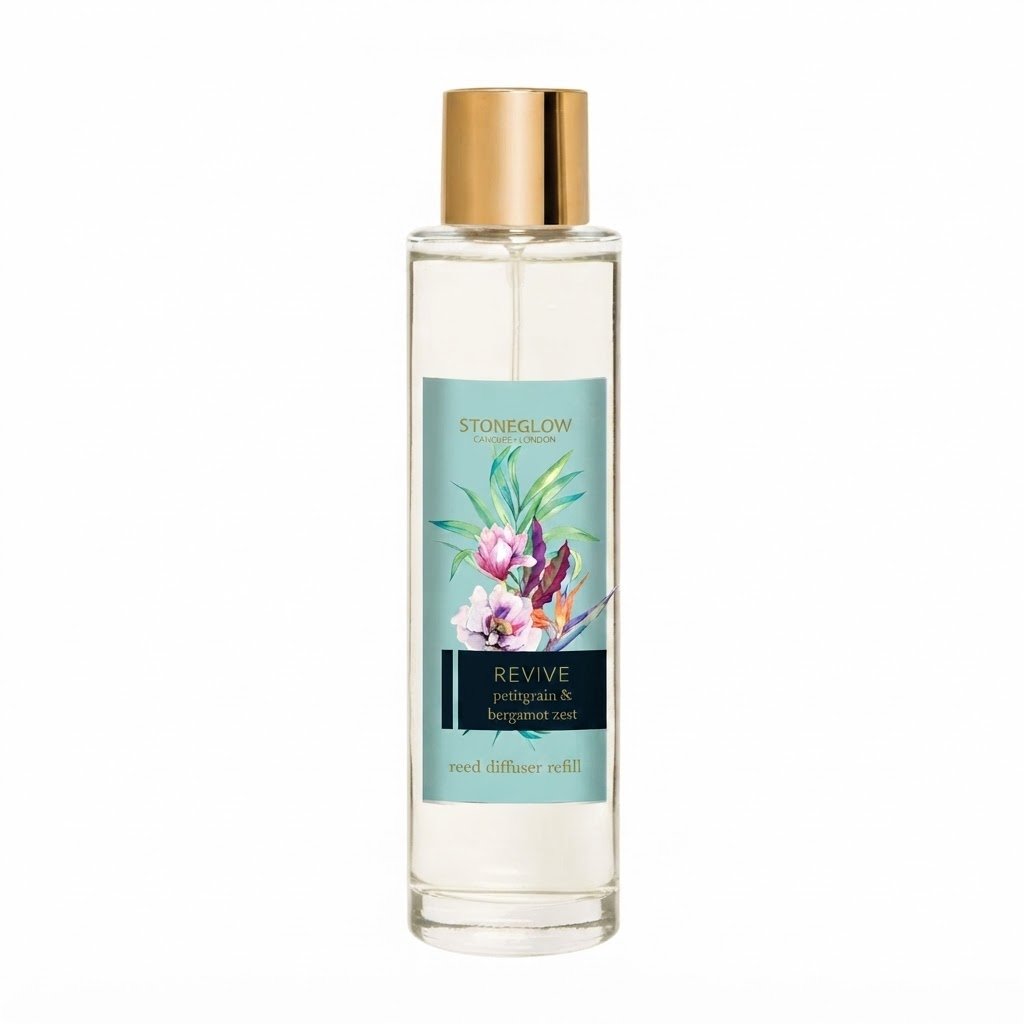 Infusion Revive Petitgrain & Bergamot Zest 200ml reed diffuser refill duck egg blue bottle for home scent in Lagos Nigeria