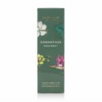 Tropical teal ceramic diffuser with floral prints and Osmanthus Bergamot scent by Stoneglow, Lagos, Nigeria